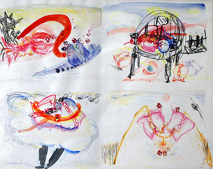 ohne Titel - Mischtechnik, 39x48 cm, 2000, Barbara Kirchner